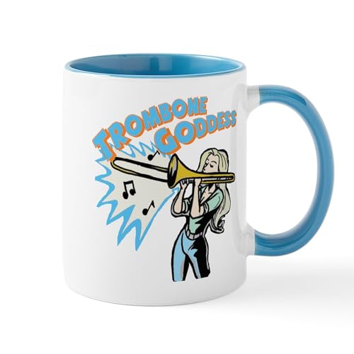 White/Blue Inside - Trombone Goddess Mug