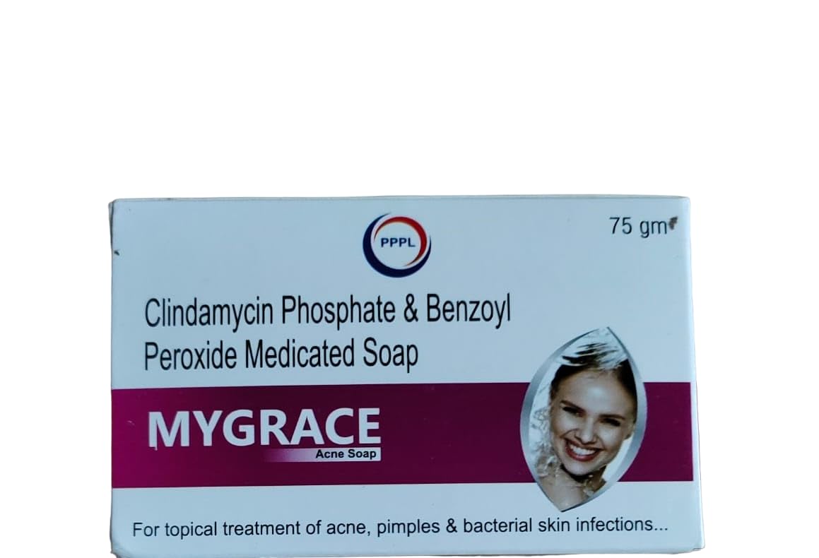 PPPL MYGRACE Anti-Acne Soap for Face, Back & Body - 75GM Acne Treatment Soap with Calming & Replenishing Formula | Helps Clear Breakouts, Reduce Inflammation & Balance Skin | Perfect for Teen & Adult Acne, Sensitive Skin Care & Daily Cleansing Routine
