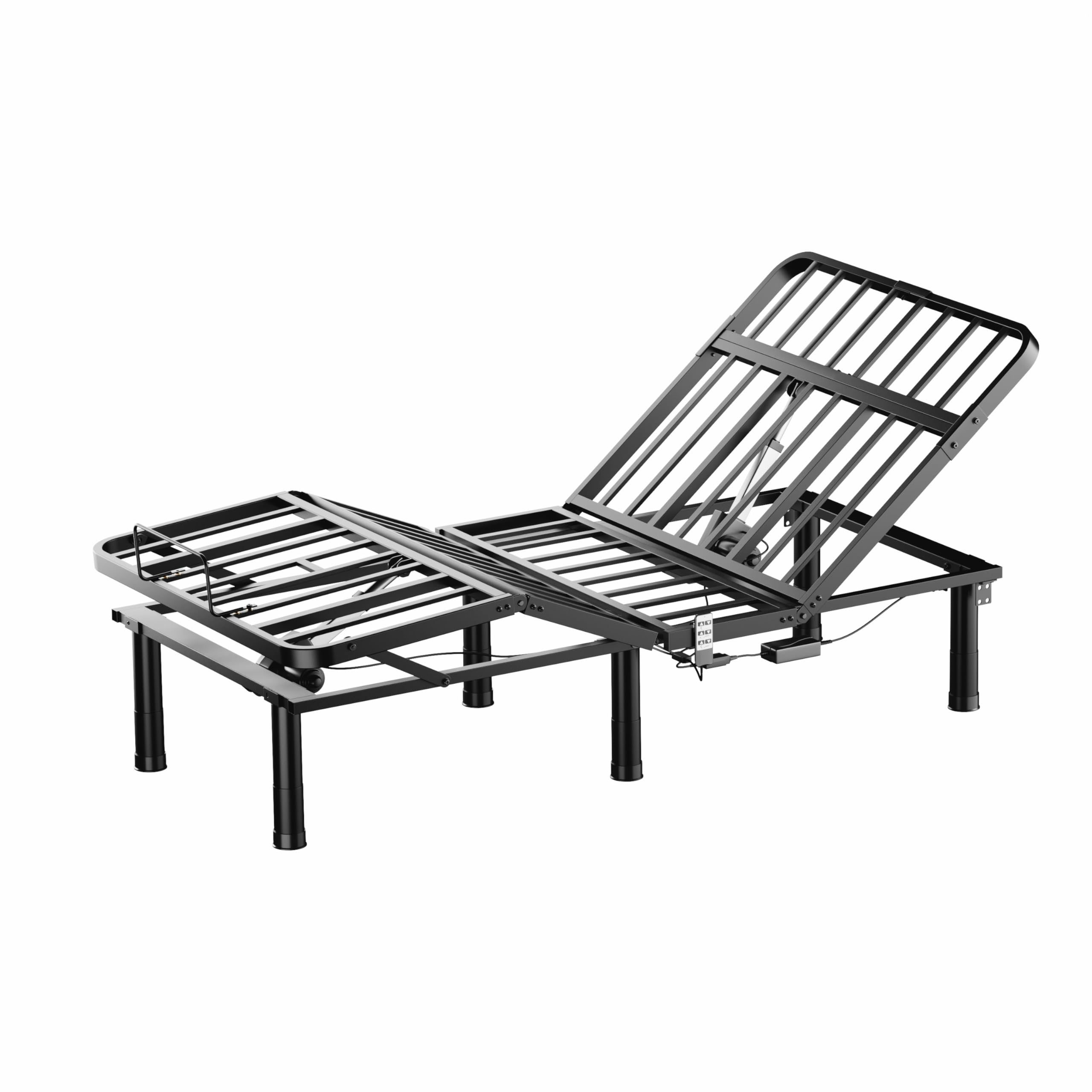 SunsGrove Twin XL Adjustable Bed Frame with Wired Remote - Electric Base with Independent Head/Foot Incline, 2 Height Options - Easy Assembly for Home, Hospital, or Dorm Room Use