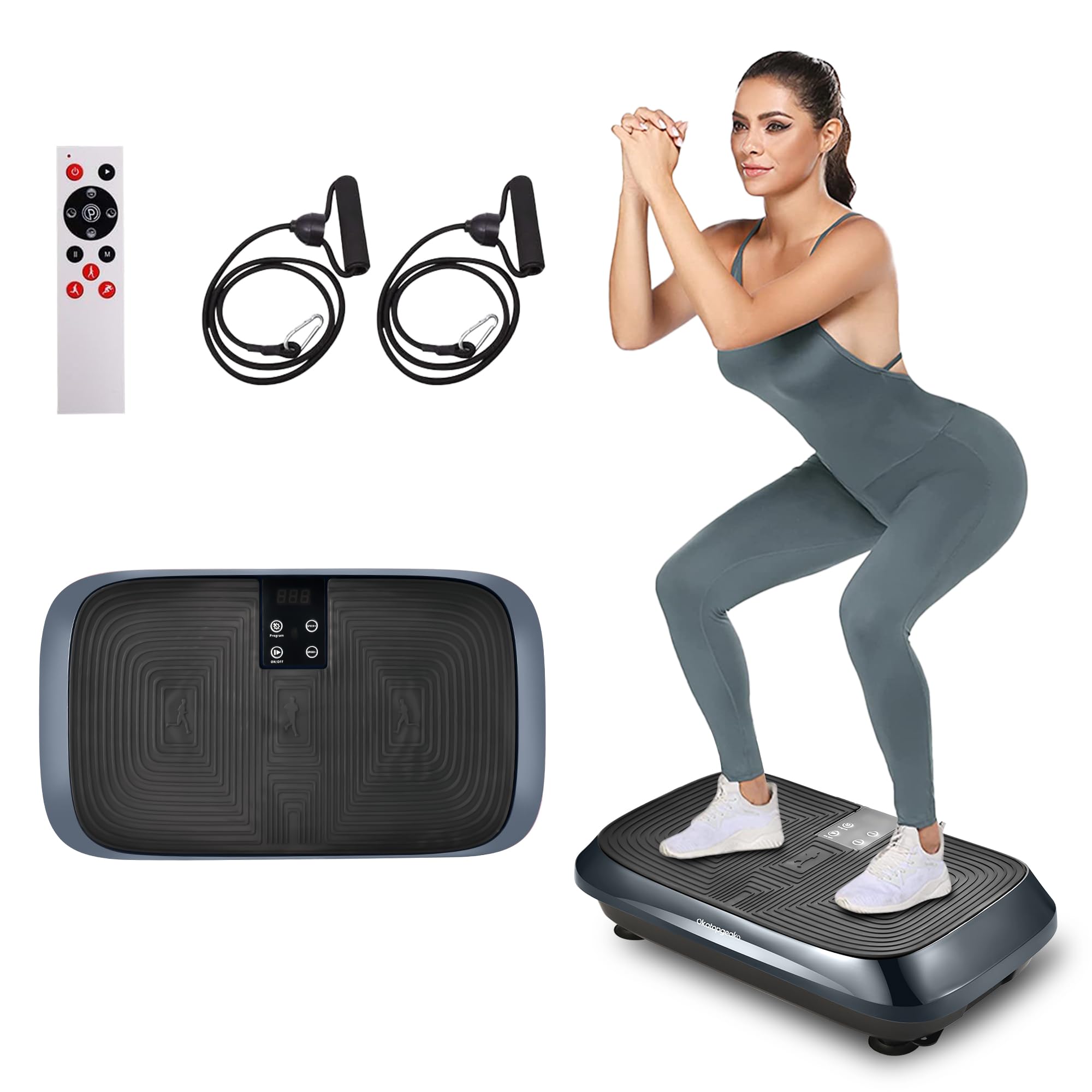 Vibration Plate Exercise Machine - Whole Body Workout Equipment for Weight Loss & Lymphatic Drainage | Home Gym Fitness Platform with Power Vibration Technology (Blue) | Perfect for Home Workouts, Toning, and Relaxation