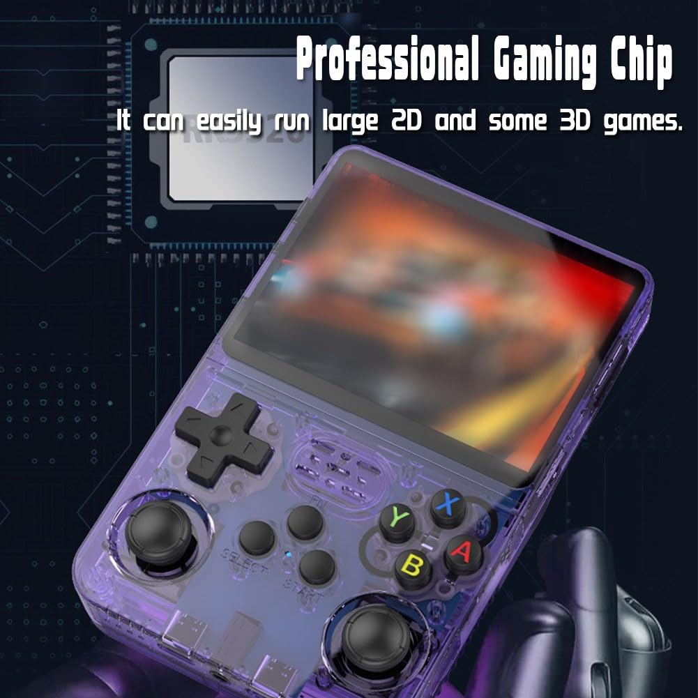 Keyboy 2024 New Portable Retro Video Game Console - Handheld Gaming Device with 20000+ Built-in Games (Translucent Green, 128GB) - Perfect for Travel, Gifts & Nostalgic Gaming