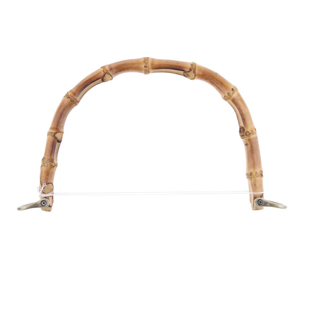 AGOUNOD Real Bamboo Wooden Purse Handbag Replacement Handles with Gold Buckle - DIY Bag Making Supplies (Bronze Buckle) - Perfect for Crafting, Repairing & Customizing Handbags