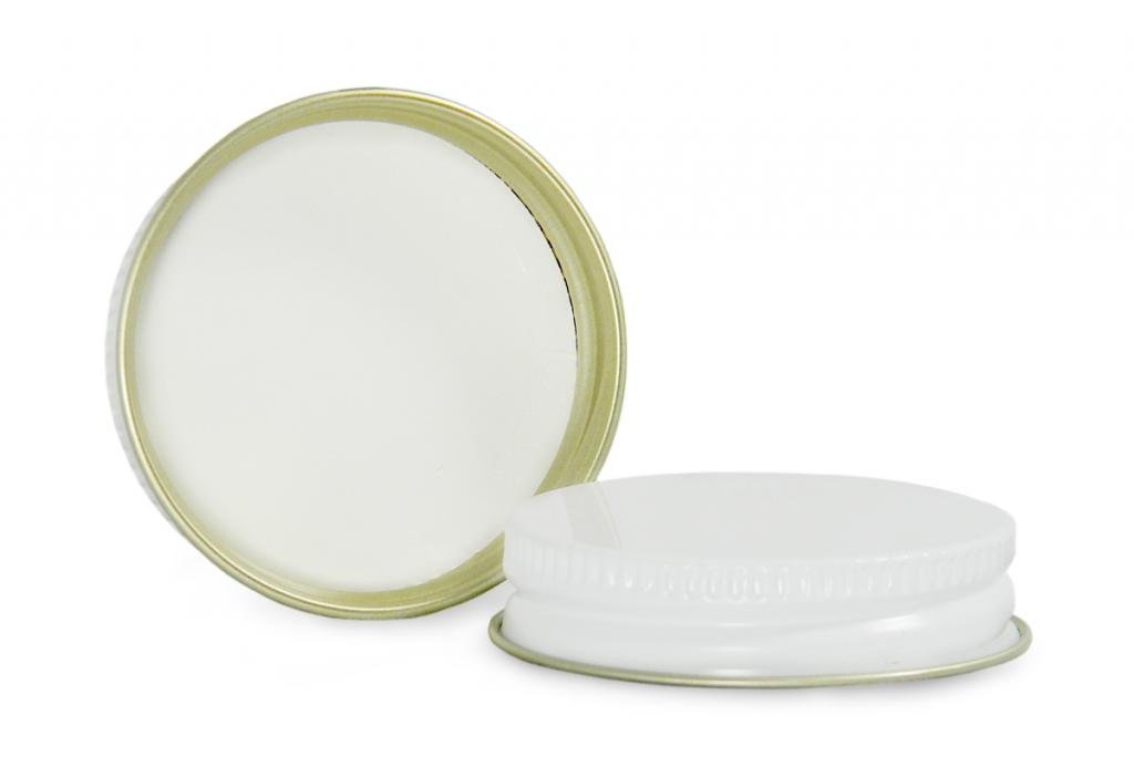 White Metal Cap with Pulp/PE Liner - 33-400 Neck Finish (Pack of 576) | Perfect for Food, Beverage & Cosmetic Packaging