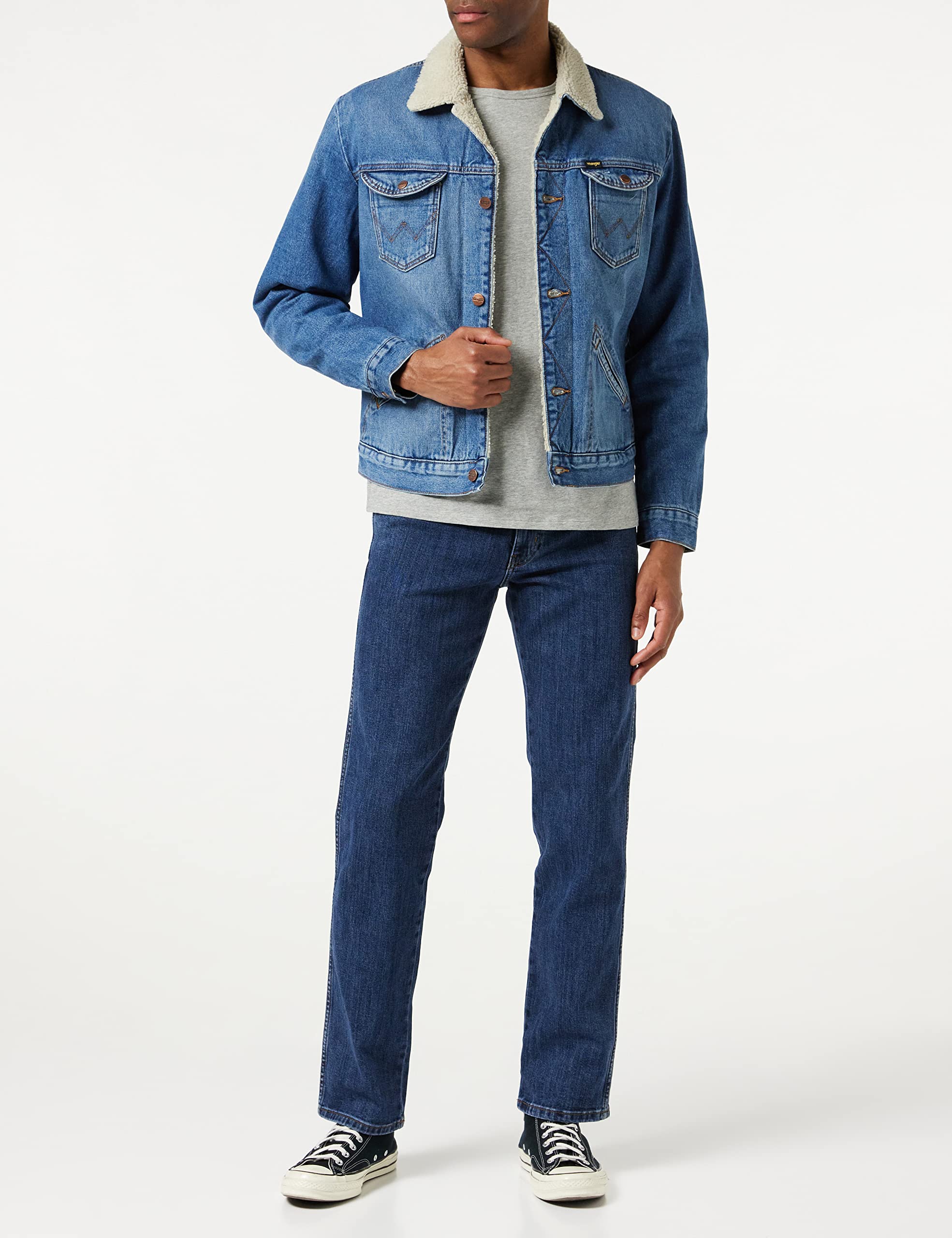 Wrangler Men's Icons Sherpa Lined Denim Jeans - Warm Winter Workwear & Casual Style for Outdoor Activities