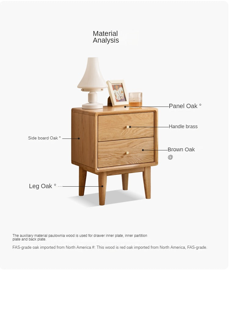 Solid Wood Nightstand - Beech or Oak Bedside Table for Bedroom, Modern & Rustic Home Decor, Durable and Stylish Storage Solution