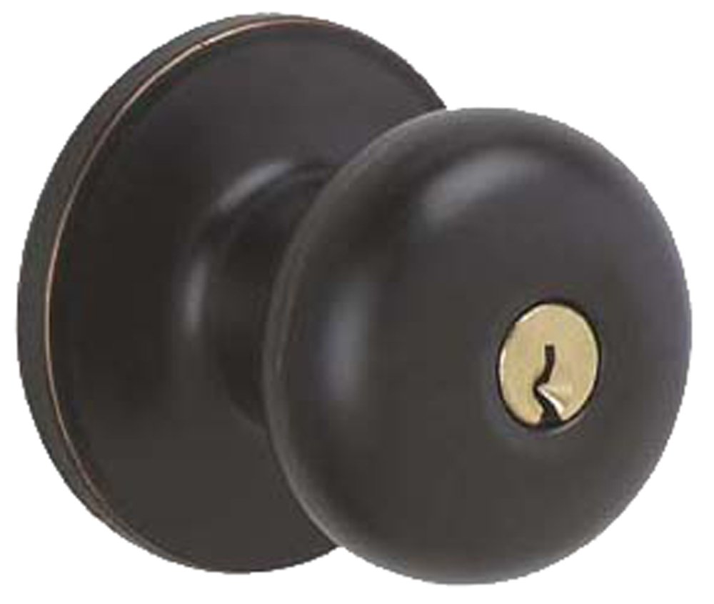 Schlage Dexter J54STR716 Keyed Entry Door Knob - Aged Bronze Finish, Secure & Durable for Home, Office & Commercial Use