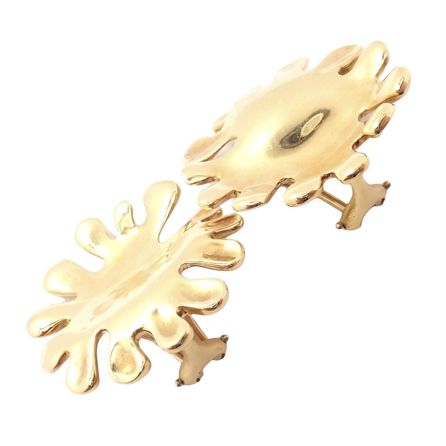 Authentic Tiffany & Co Cummings 18k Yellow Gold Nickelodeon Abstract Earrings - Luxury Jewelry for Women, Perfect Gift for Anniversary & Special Occasions