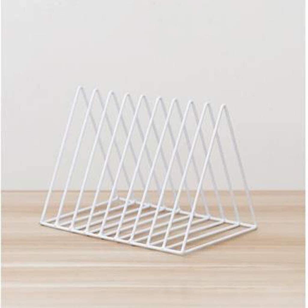 White Vinyl Record Storage Holder & Desktop File Organizer - Home Office File Storage Box, Magazine Rack, Book Shelf for Records, Folders, Documents - Perfect for Workspace, Living Room & Music Studio Organization