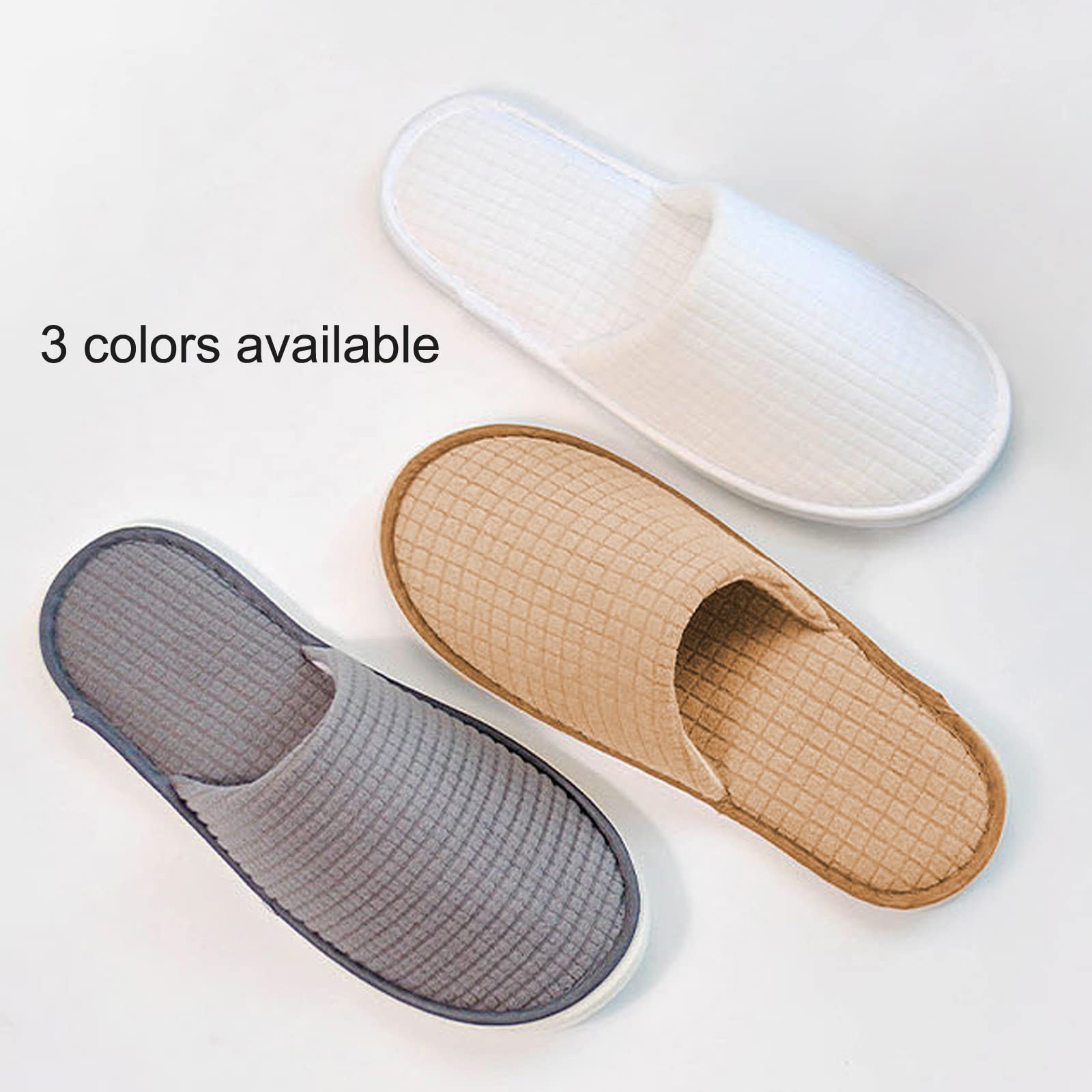 6 Pairs Disposable SPA Slippers for Hotel Guests - Soft Cushioned Non-Slip Slides for Women & Men - Washable & Reusable - Perfect for Spas, Hotels, Home Use and Travel Accessories