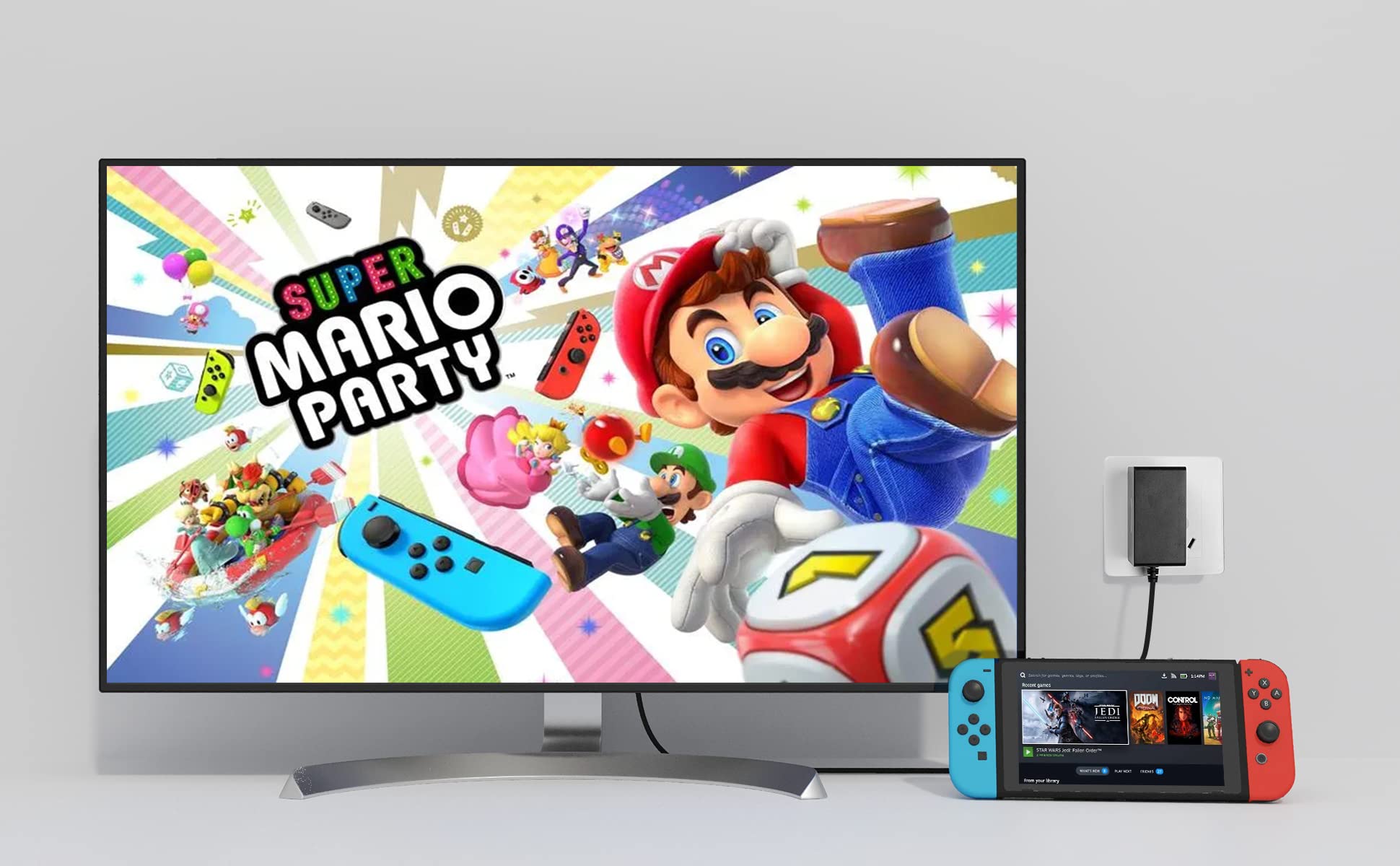10Ft Fast Charger Replacement for Nintendo Switch - Supports TV Mode & Dock Station with 10Ft USB C Cable - Perfect for Gaming, Travel & Home Entertainment