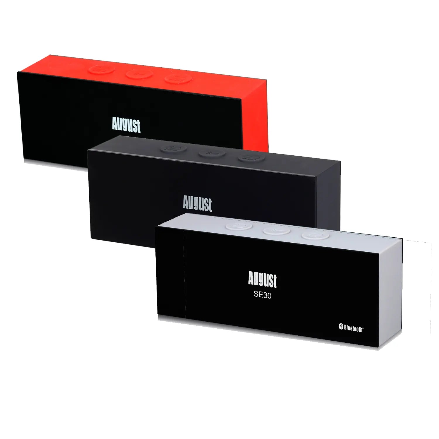 August SE30 Refurbished Bluetooth Portable Speaker - Rechargeable Boombox with AUX Input | Perfect for Outdoor Parties, Beach Trips & Home Use