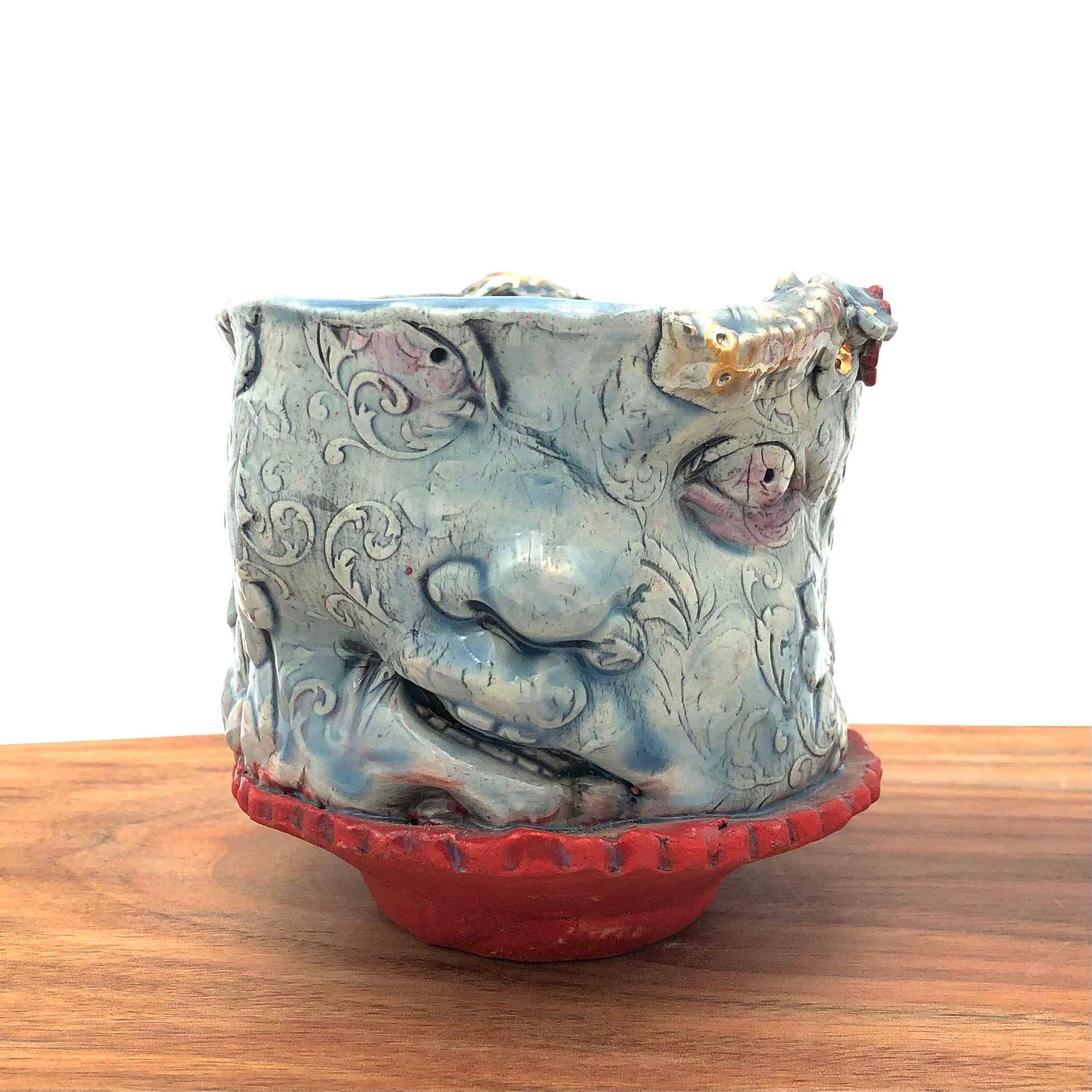 Susan Speck Tea Bowl - Handmade Ceramic Tea Cup with Funky Faces (Assorted Designs) - Perfect for Japanese Tea Ceremony, Home Decor & Unique Gift