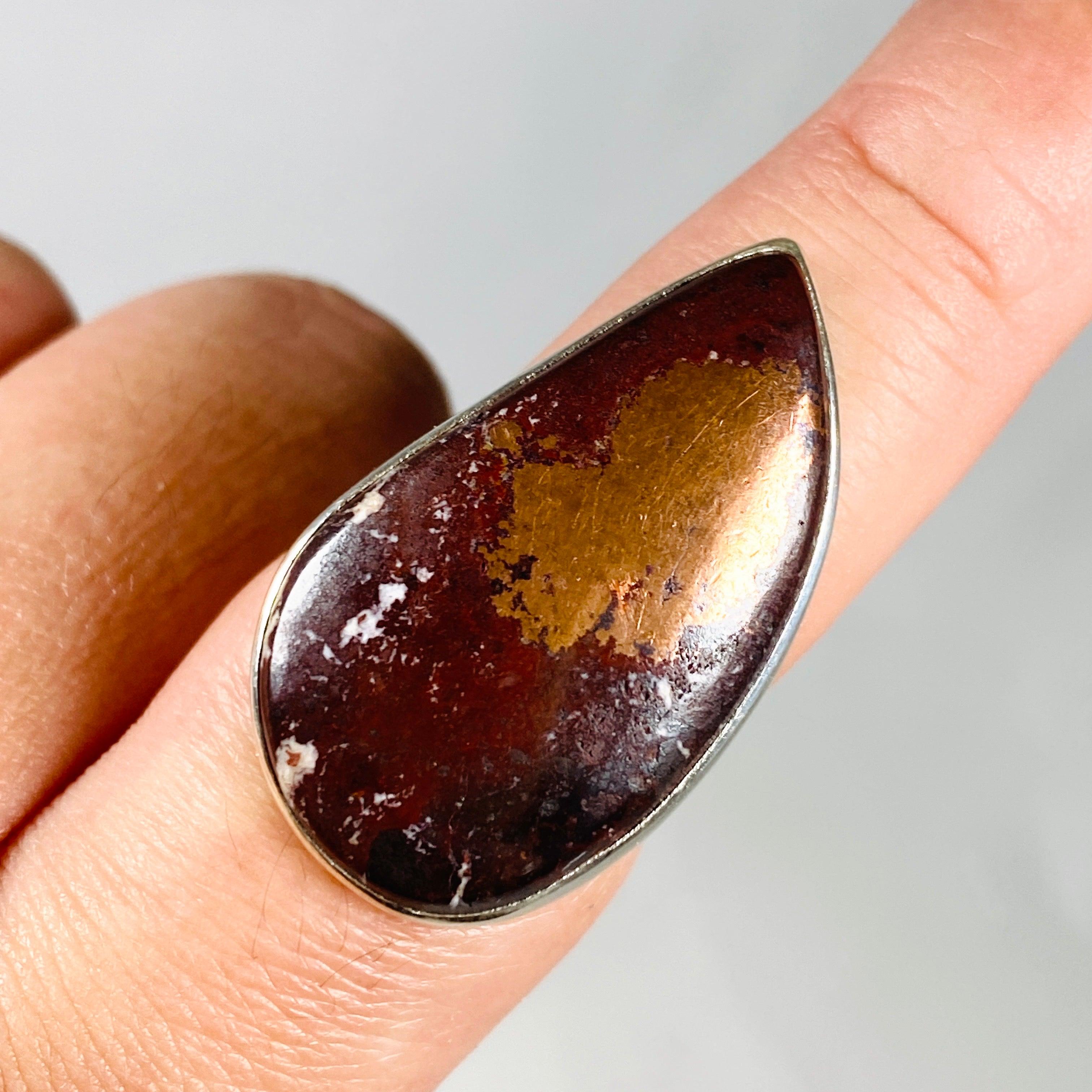 Copperite Teardrop Ring - Sterling Silver 925 (KRGJ3041) | Elegant Dainty Jewelry for Women, Perfect for Weddings, Parties & Everyday Wear