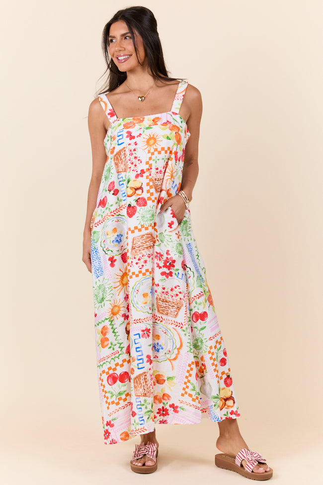 Sunkissed Zest Floral Print Summer Maxi Dress for Women - Beach Vacation, Garden Party & Casual Outfit