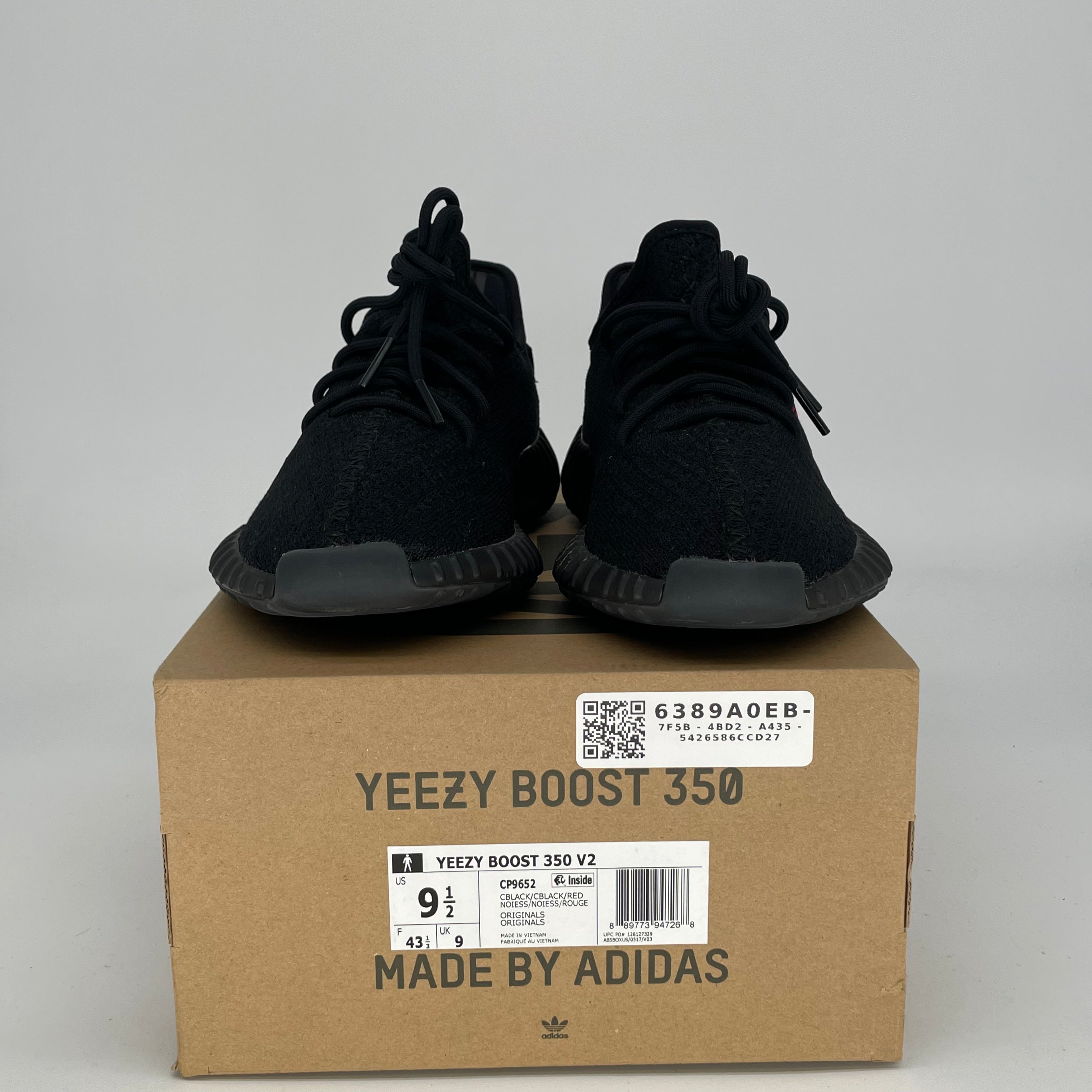 Adidas Yeezy Boost 350 V2 Black Red Sneakers - Men's Size 9.5 / Women's 11 - CP9652 - Perfect for Running, Gym & Streetwear Fashion