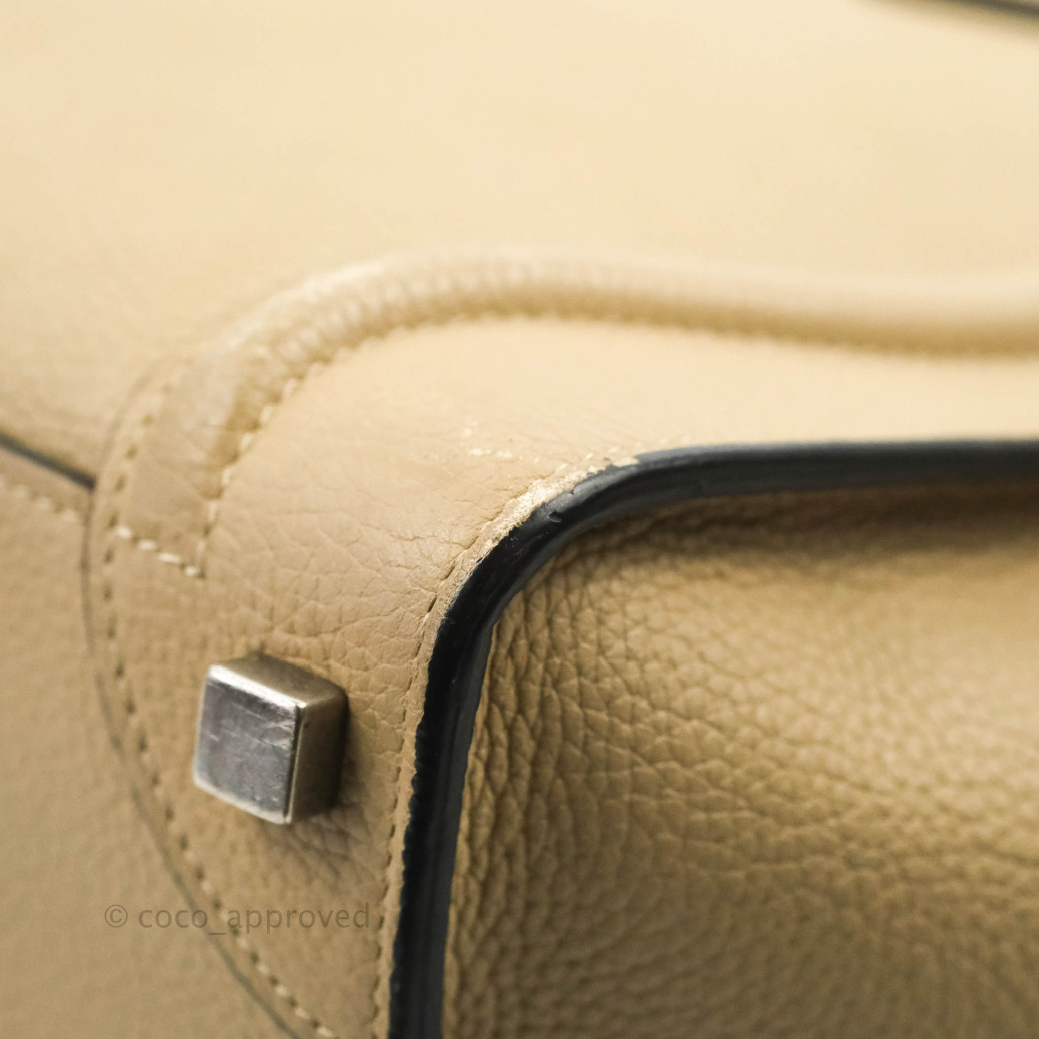 Celine Micro Luggage Handbag in Dune Grained Calfskin Leather - Luxury Crossbody Bag for Women, Perfect for Work, Travel & Everyday Use