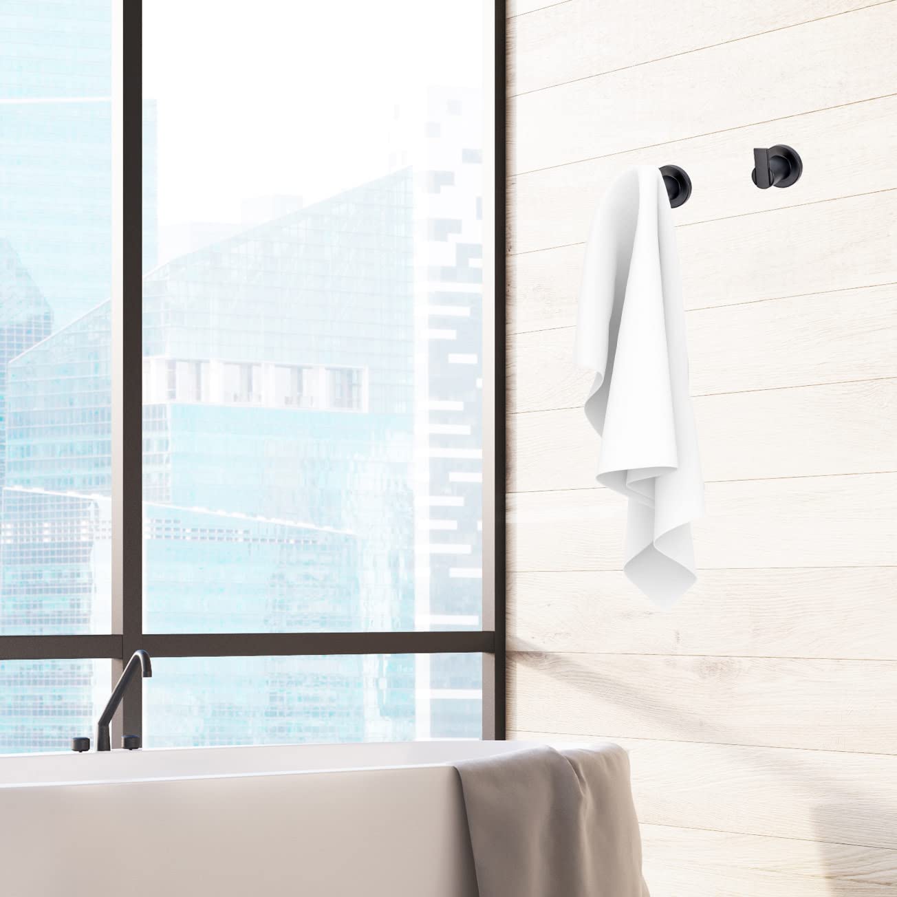 Design House 582676 Eastport Contemporary Matte Black Robe Hook - Perfect for Bathroom, Bedroom, Closet & Kitchen Organization (Hanging Towels, Robes, Clothes & Accessories)