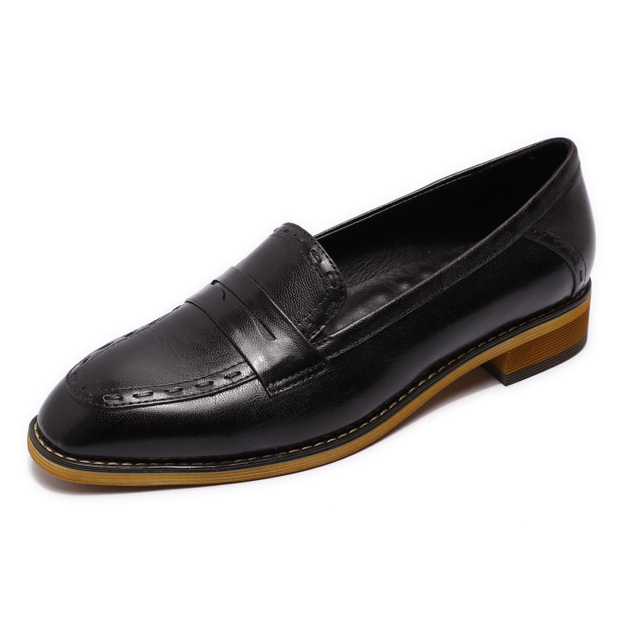 Women's Genuine Leather Penny Loafers - Slip On Casual Flats for Office & Everyday Wear | Comfortable Flying Monk Style Shoes for Women | Perfect for Work, Travel & Business Casual Outfits
