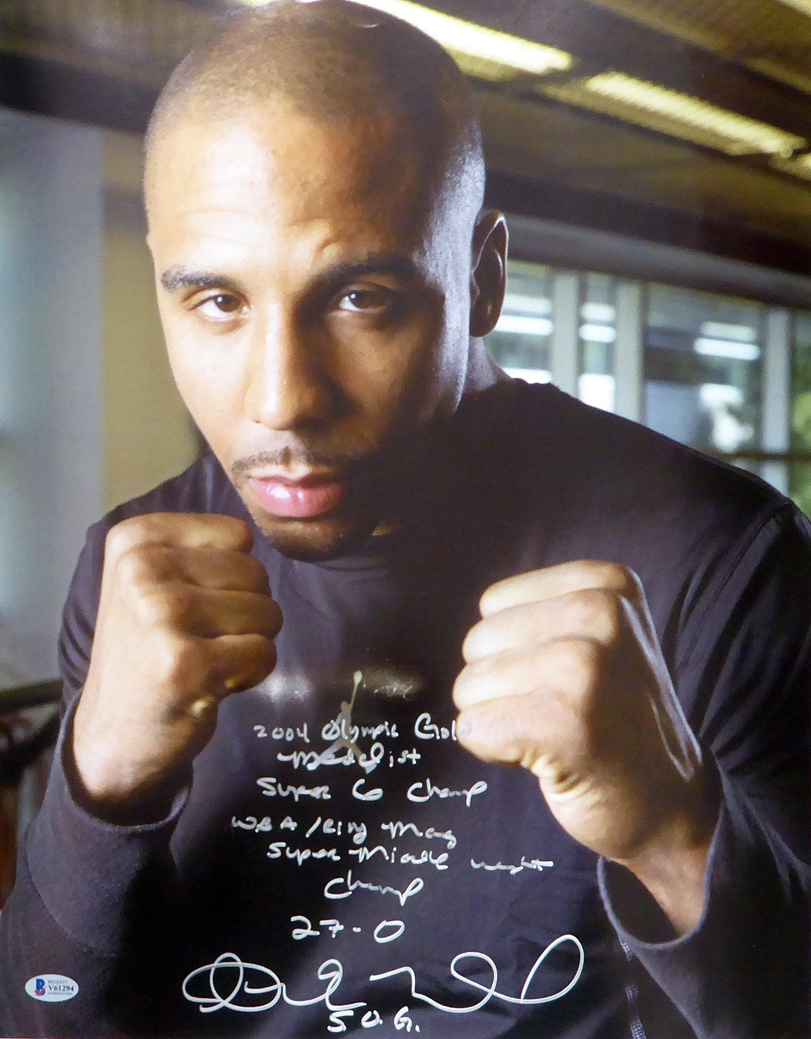 Andre Ward Autographed 16x20 Photo - 2004 Olympic Gold Medalist, Super 6 Champion, Undefeated WBA & Ring Magazine Super Middleweight Champ (27-0) - Beckett BAS Certified #V61294 - Perfect for Boxing Memorabilia Collections & Sports Fan Gifts