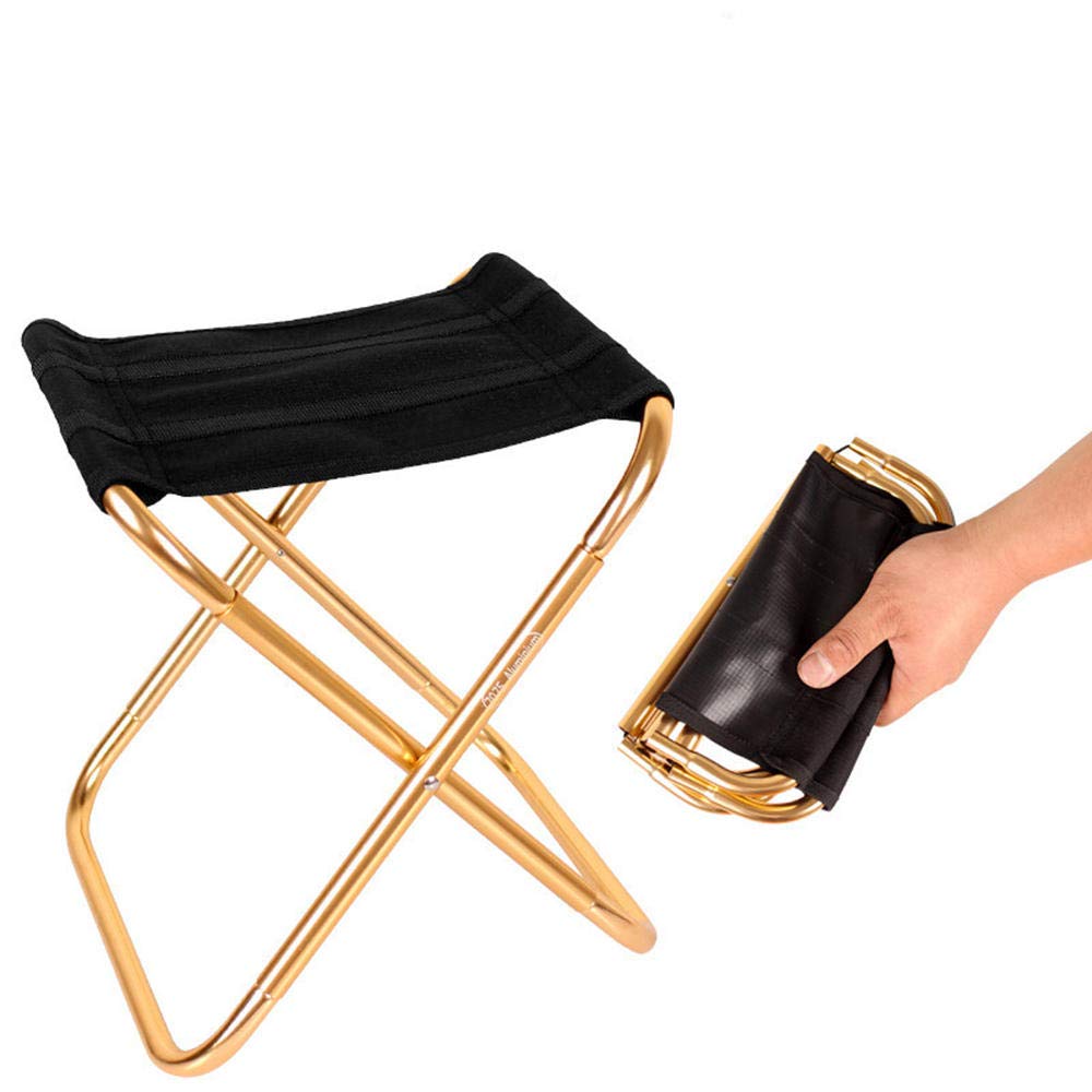 Ultra Lightweight Portable Folding Stool - Compact Foldable Chair for Outdoor Camping, Fishing, Picnics, Travel & Subway Commute - Gold (Perfect for Small Spaces, On-the-Go Seating & Outdoor Adventures)