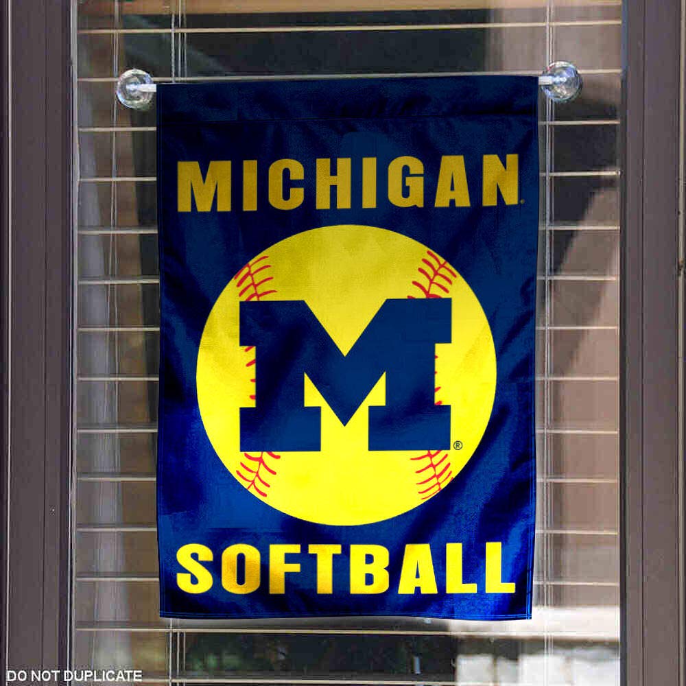 Michigan Wolverines Softball Garden Flag - College Team Banners & Flags for Outdoor Decor - Perfect for Game Day, Tailgating, and School Spirit Displays
