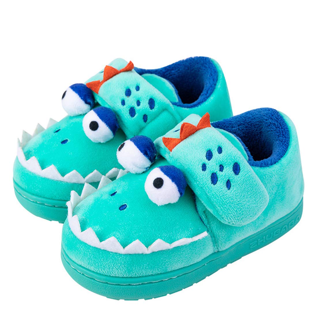 Warm Dinosaur House Slippers for Toddler Boys & Girls - Soft Fluffy Shark Slippers for Kids | Cozy Indoor Winter Shoes for Playtime & Home Wear