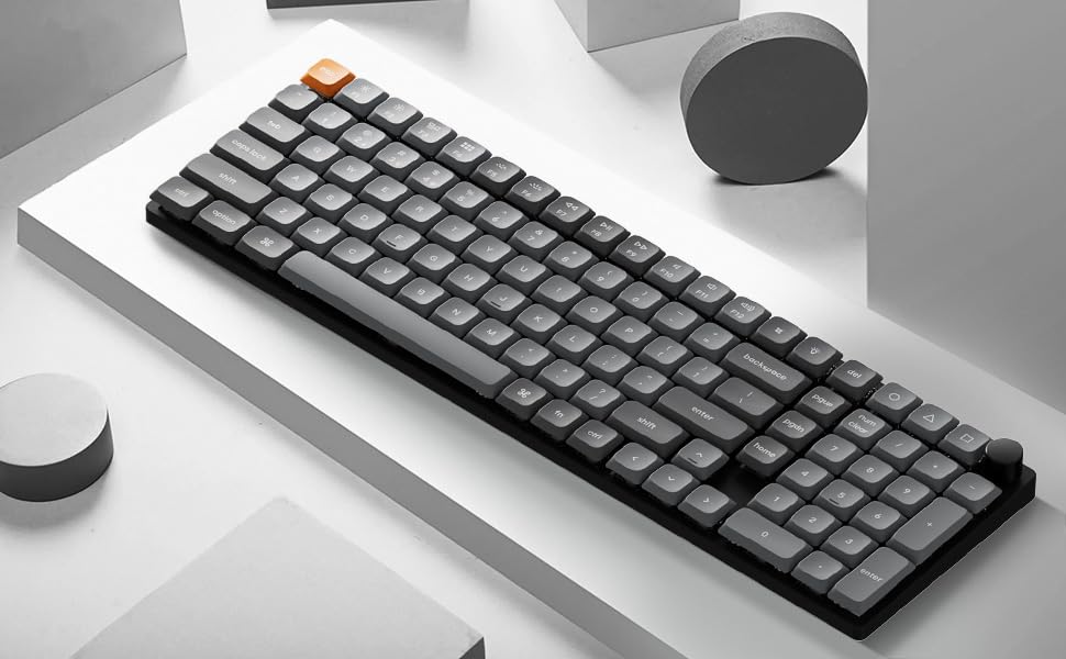 Keychron K17 Max Ultra-Slim Wireless Mechanical Keyboard - QMK/VIA Programmable, RGB Backlit, Hot-Swappable Low-Profile Gateron Brown Switches, USB Type-C Wired - Compatible with Mac, Windows, Linux - Perfect for Office Work, Gaming & Programming
