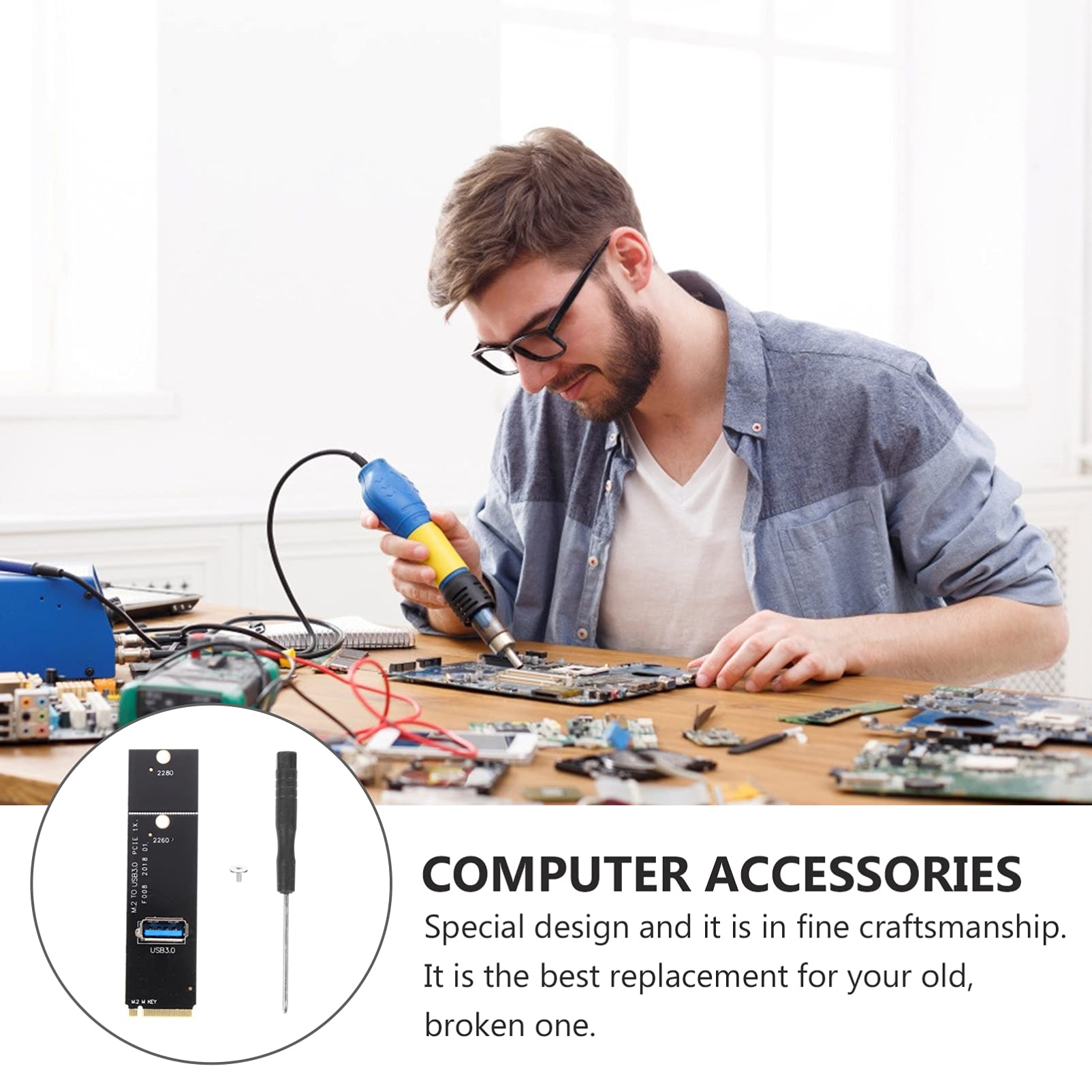 SOLUSTRE 4-Pack PCIe USB 3.0 Expansion Cards - High-Speed USB 3.0 Riser Card for Desktop Computers, Laptops & Workstations | Upgrade Your PC with Extra USB Ports for Gaming, VR, Peripherals & External Storage