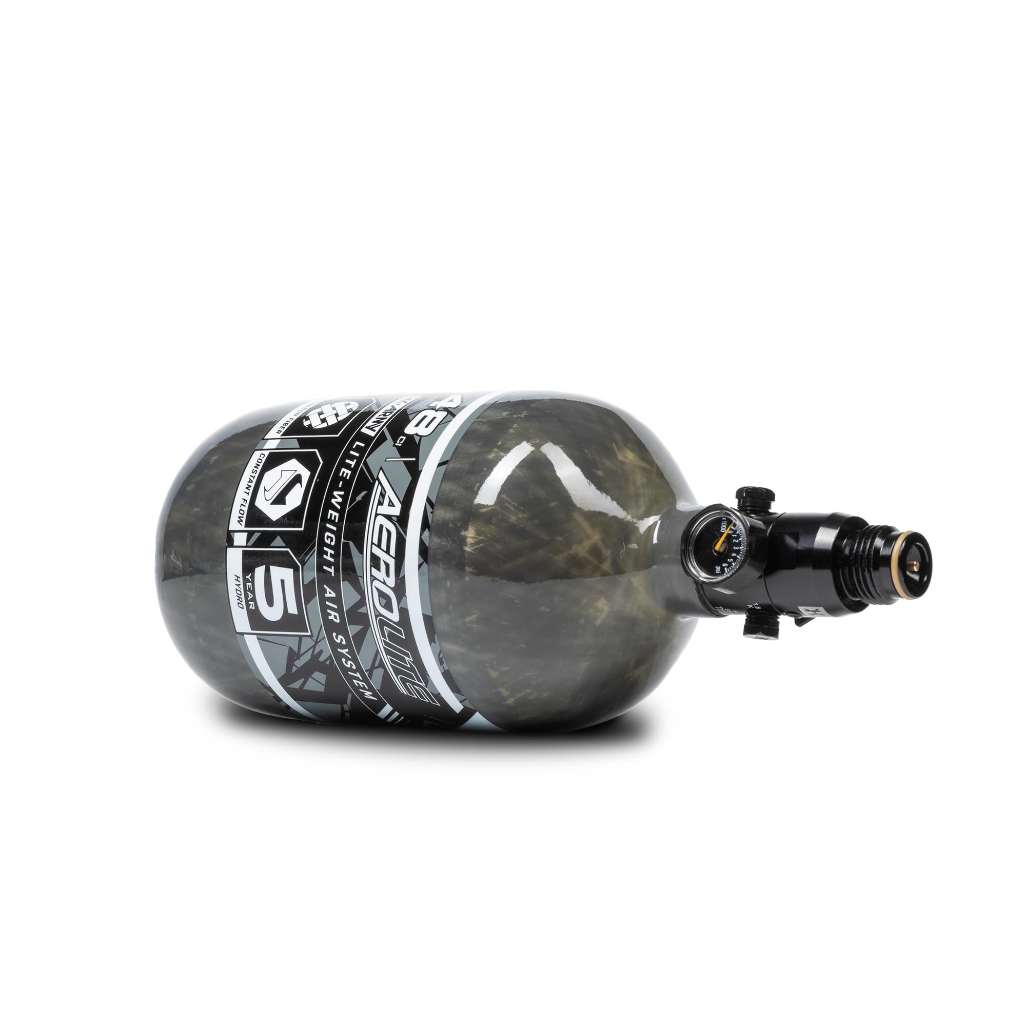 HK Army Aerolite Carbon Fiber HPA Paintball Tank Air System - 48ci 4500psi - Lightweight & Durable for Tournament & Outdoor Paintball Games