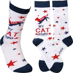 Primitives Socks - My Cat 2020 | Cute Cat Lover Socks for Women & Men | Cozy Cotton Crew Socks for Everyday Wear, Gifts & Cat Enthusiasts