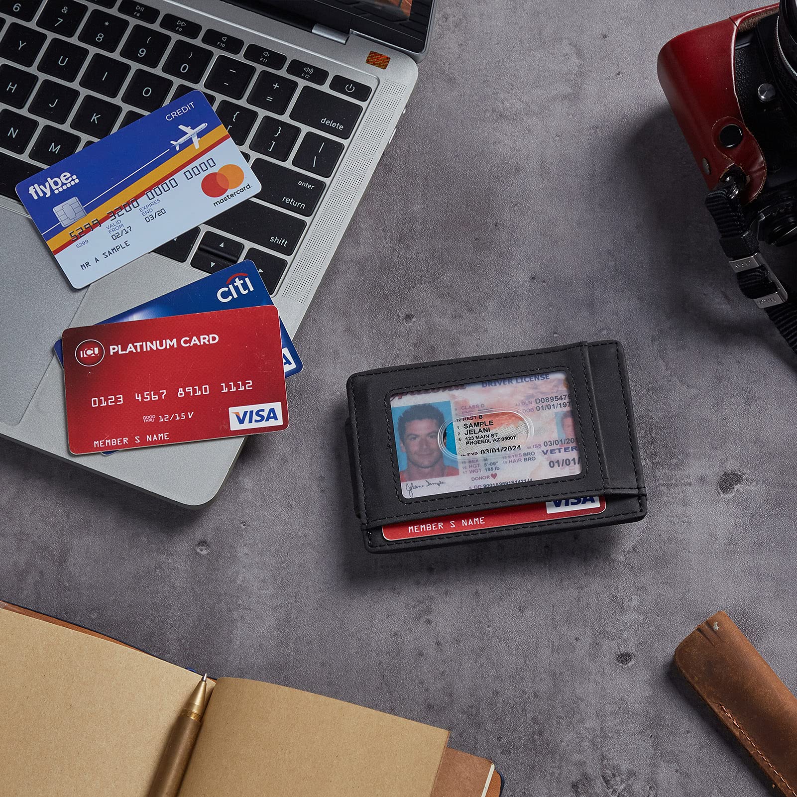 Slim Minimalist Leather Wallet for Men - RFID Blocking Magnetic Money Clip Credit Card Holder - Holds Cash & Cards - Perfect for Travel, Business & Everyday Use