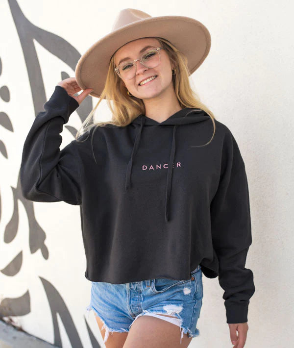 Trendy Embroidered Crop Hoodie for Dancers - Perfect for Dance Practice, Performances & Streetwear Fashion