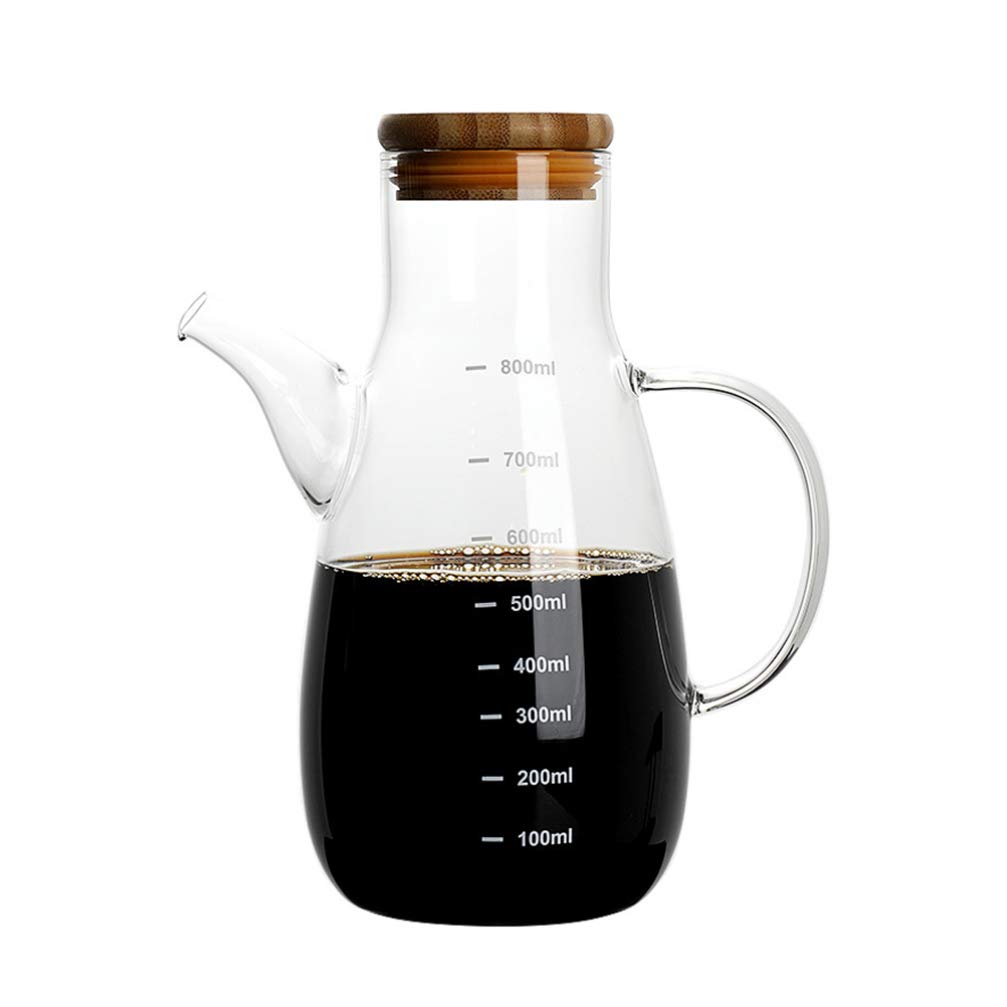 Premium Glass Olive Oil Dispenser Bottle Set - 800ml Oil & Vinegar Cruet with Spout for Kitchen, Restaurant & Home Use - Perfect for Salad Dressing, Cooking & Gourmet Meals