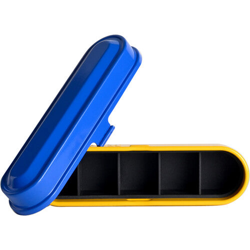 Kodak Steel 135 Film Case - Blue Lid Yellow Body | Compact Protective Storage for 35mm Film Rolls | Perfect for Photographers & Film Enthusiasts
