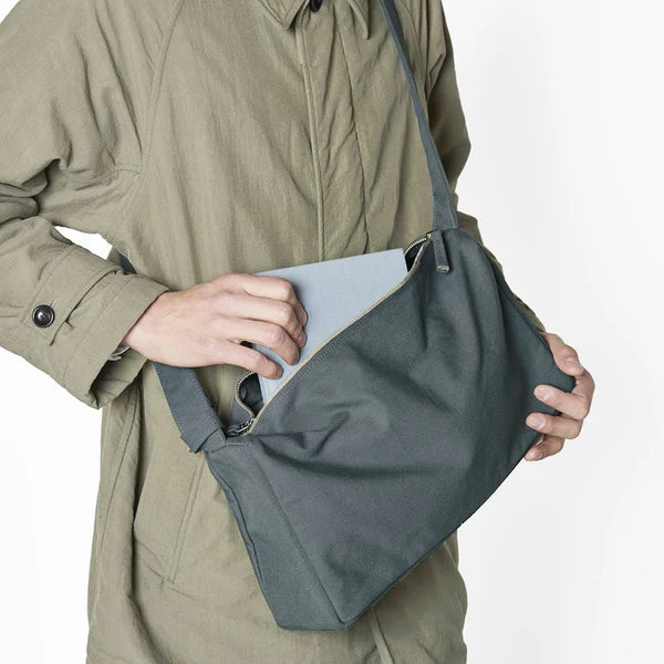 Kurashiki Hampu Canvas Shoulder Bag (Rectangle) - Safflower Red - Japanese Vintage Cotton Tote - Perfect for Work, Travel & Everyday Use