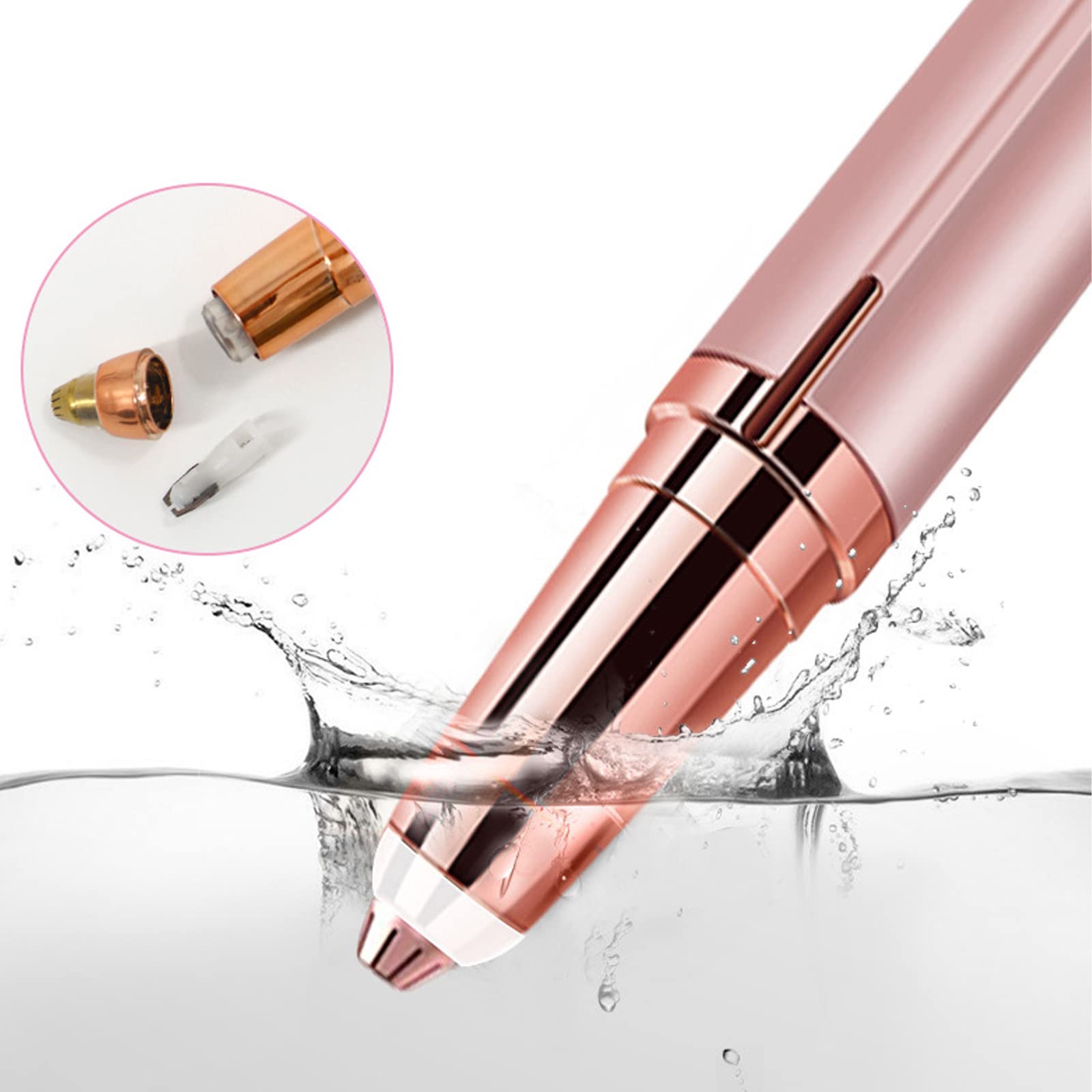 Rechargeable Electric Eyebrow Trimmer for Women - Painless Eyebrow Epilator & Facial Hair Remover with LED Light, Portable Brows Shaper for Eyebrow Grooming, Nose Hair Removal - Perfect for Home Use, Travel & Salon Treatments