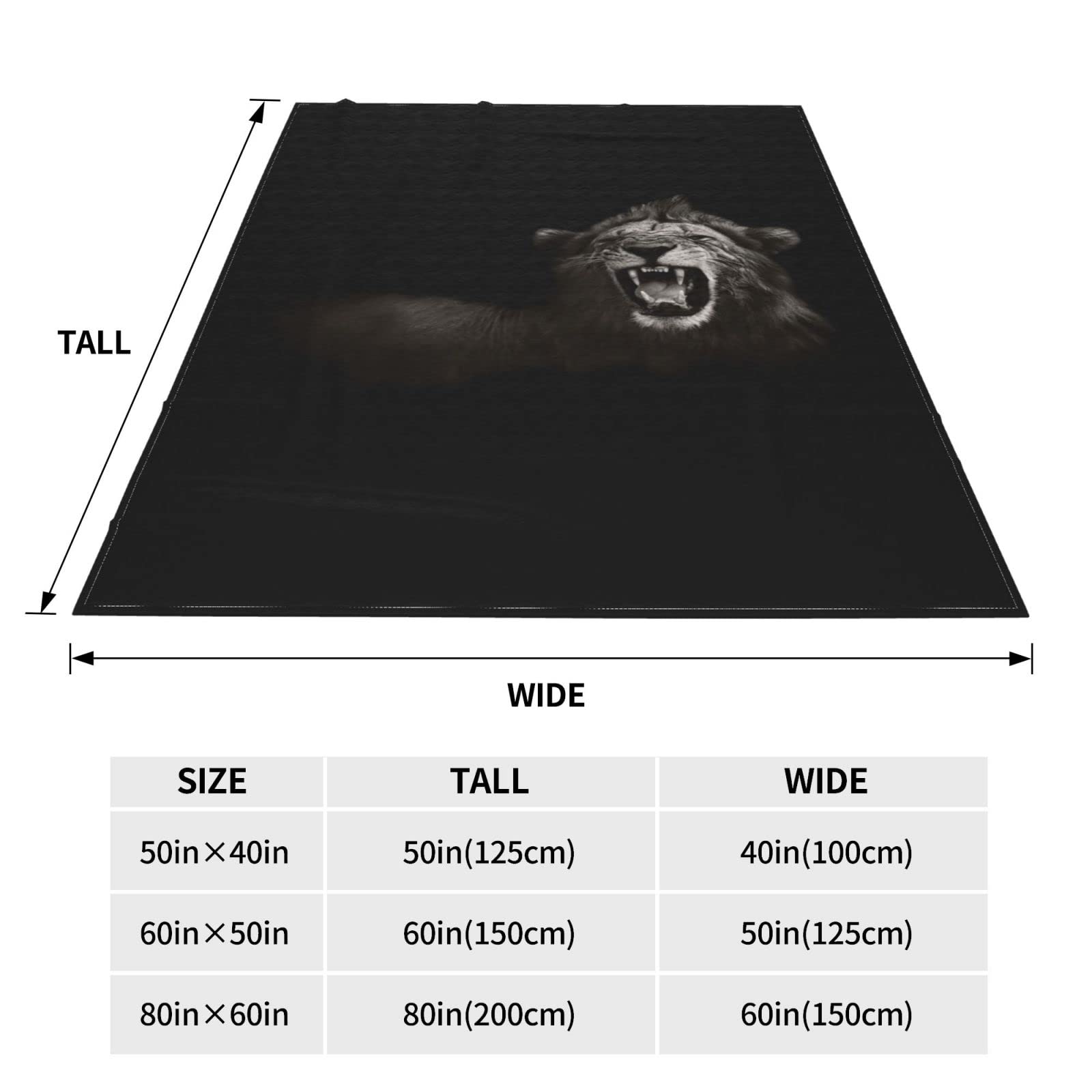 Soft & Cool Lion Print Air Conditioning Blanket - 50x40 Inch Flannel Animal Throw Blanket for Bed, Sofa & Outdoor Use - Perfect for Summer, AC Rooms & Cozy Nights