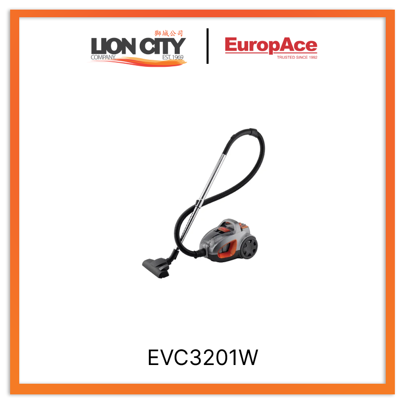 Europace EVC3201W 2000W Powerful Multi-Cyclone Vacuum Cleaner for Hardwood Floors, Carpets & Pet Hair - Lightweight & Quiet Home Cleaning Solution