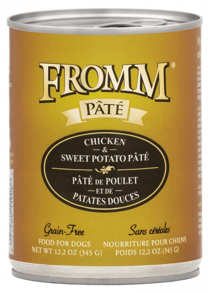 Fromm Gold Chicken & Sweet Potato Pâté Grain-Free Canned Dog Food - 12.2oz (345g) - Premium Wet Food for Small & Medium Breed Dogs - Perfect for Mealtime, Training Treats & Senior Dogs with Sensitive Stomachs