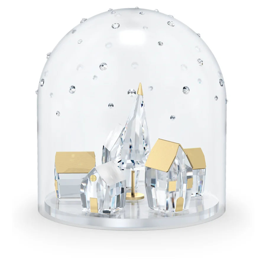 Enchanted Holiday Magic Winter Village Snow Globe with Bell Jar - Perfect for Christmas Decor, Gift Giving & Festive Home Display