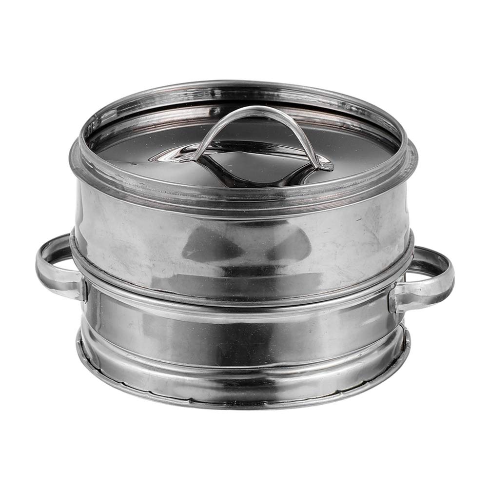DOITOOL 2-Tier Stainless Steel Steamer Basket Set (18CM) - Vegetable & Food Steamer Pot with Insert for Healthy Cooking | Perfect for Dumplings, Vegetables & Seafood