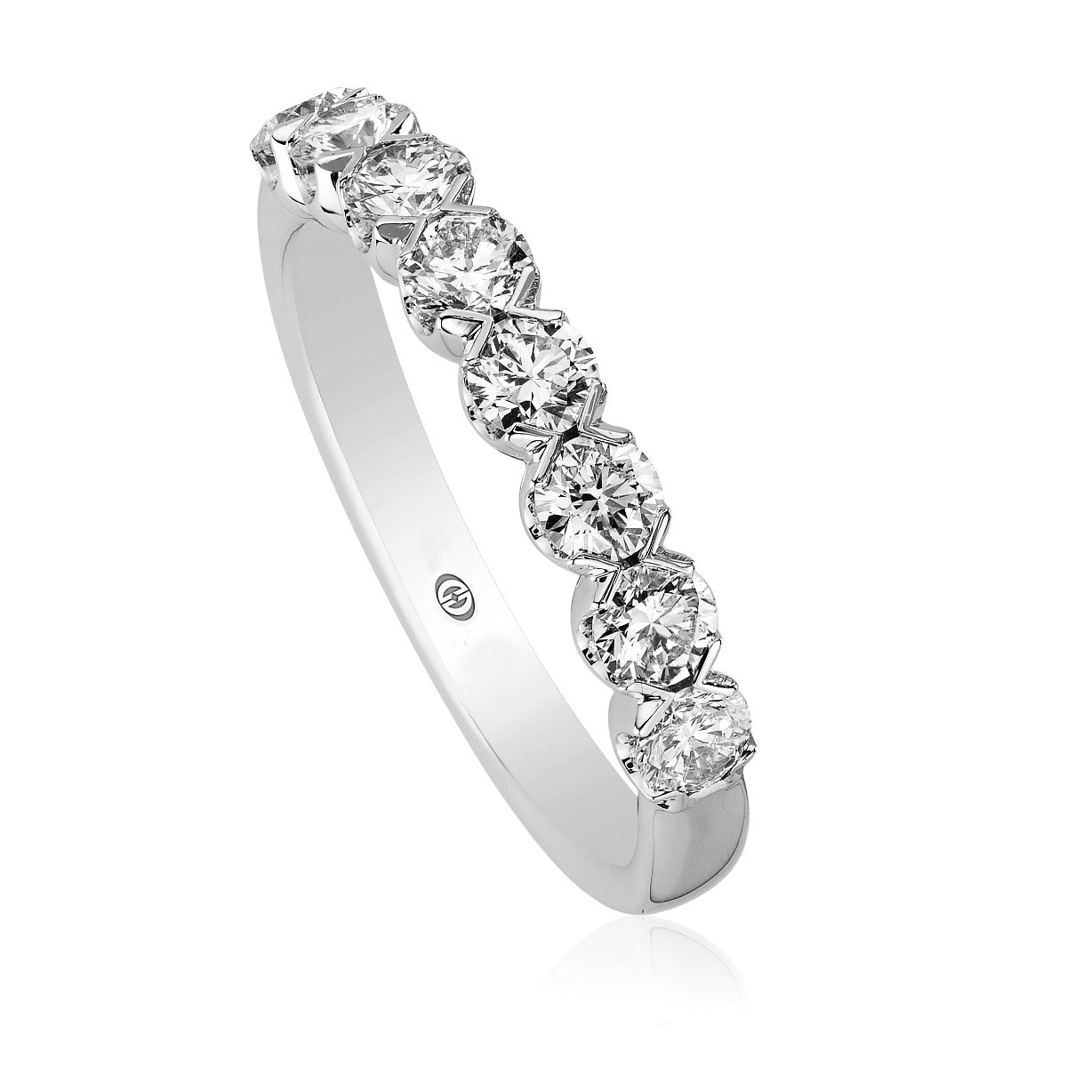 0.80ctw Round Diamond 18K White Gold Halfway Eternity Band Ring for Women - Perfect for Anniversary Gifts, Wedding Bands & Special Occasions