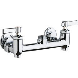 Chicago Faucet 640-LES369YAB Hot and Cold Water Sink Faucet with Integral Supply Stops - Perfect for Kitchen, Bathroom, and Commercial Use