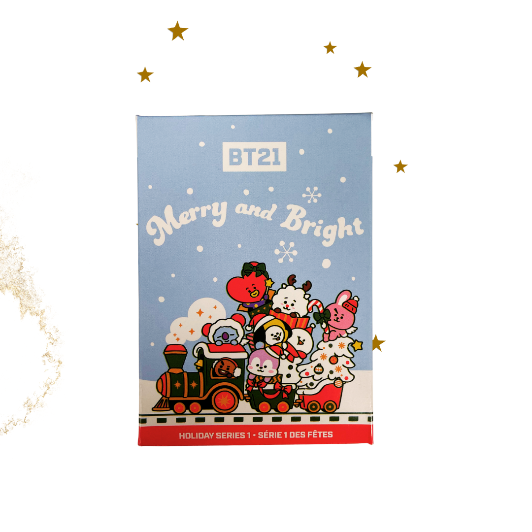 BT21 Merry and Bright Plush Keychain - Holiday Series 1 Blind Box Collectible | Cute Character Keychain for Bags, Gifts & Christmas Decorations