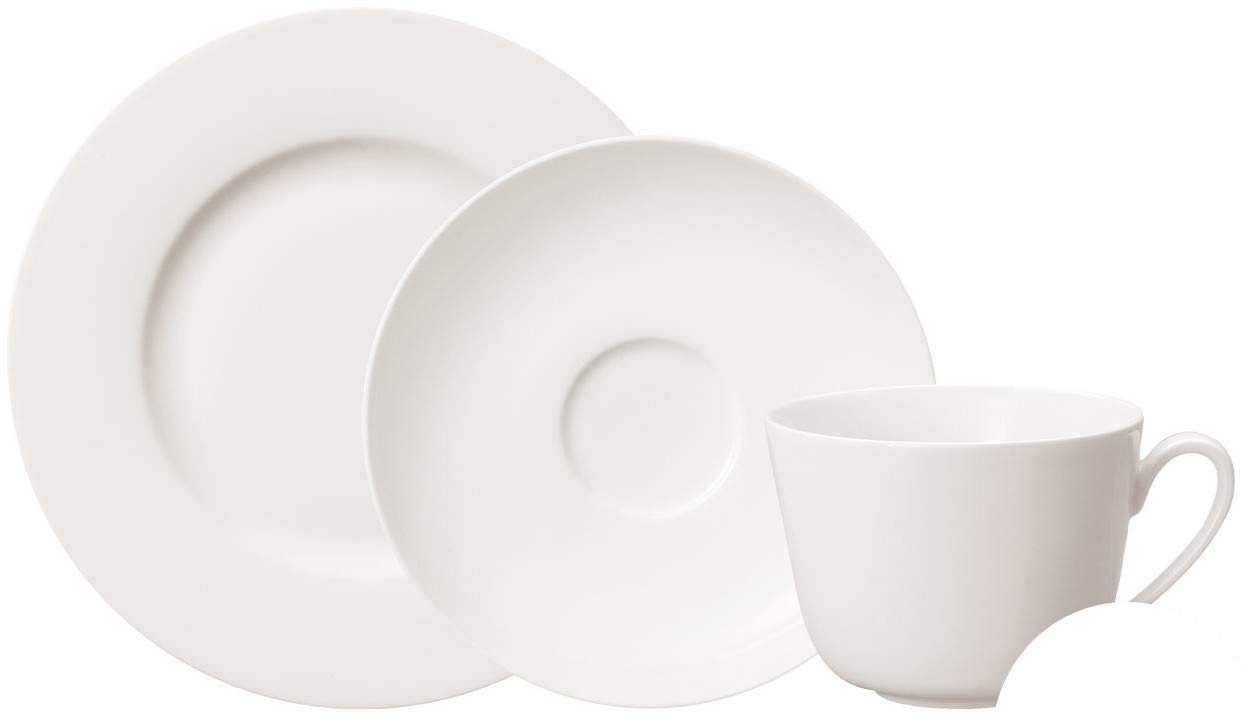 Villeroy & Boch Twist 18-Piece Porcelain Coffee Set for 6 People - Premium White Dishwasher-Safe Dinnerware - Perfect for Family Gatherings, Brunch & Afternoon Tea Parties