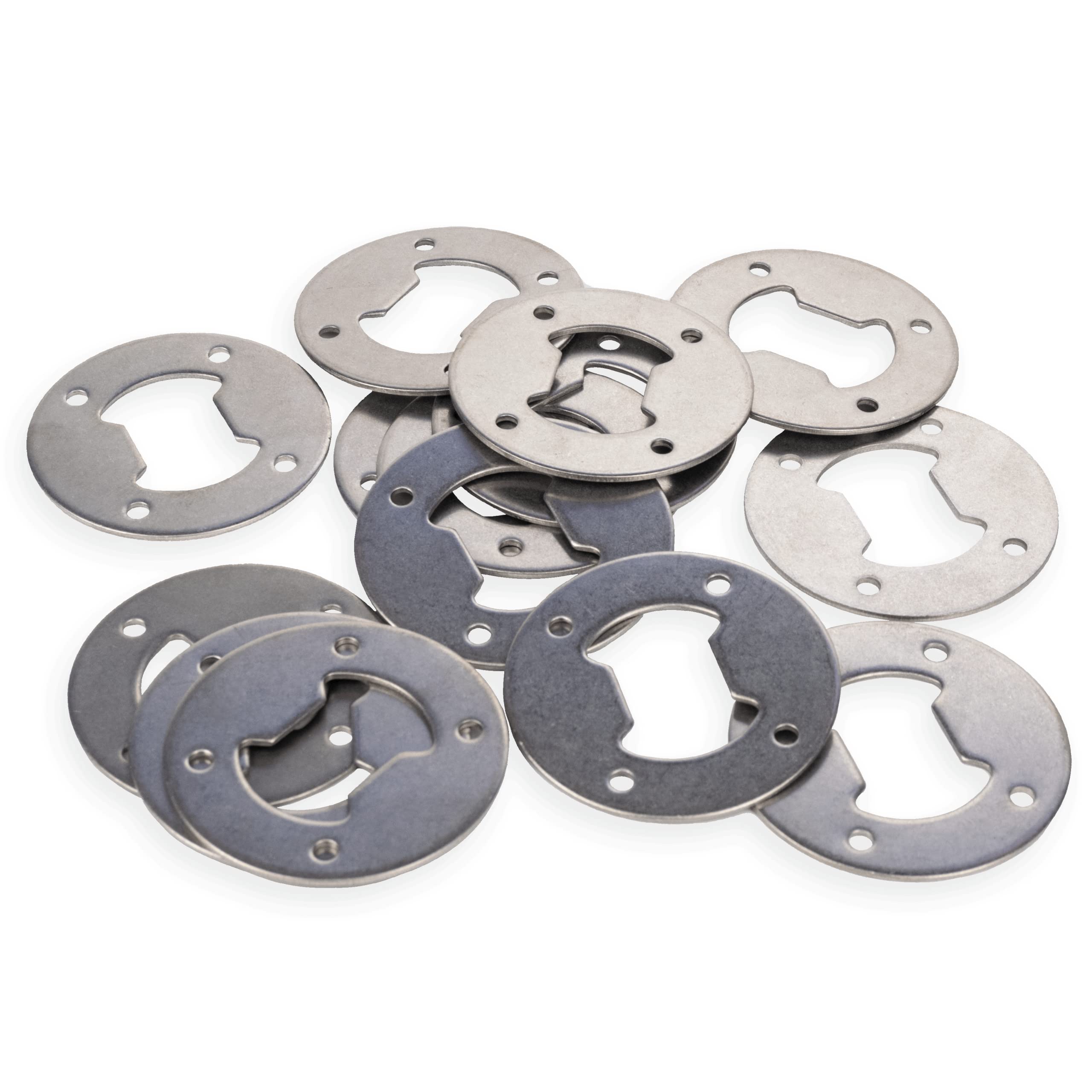 10-Pack Stainless Steel Bottle Opener Hardware Kit with Round Inserts & 4 SS Screws - Perfect for Woodturning, DIY Projects, and Home Bar Accessories