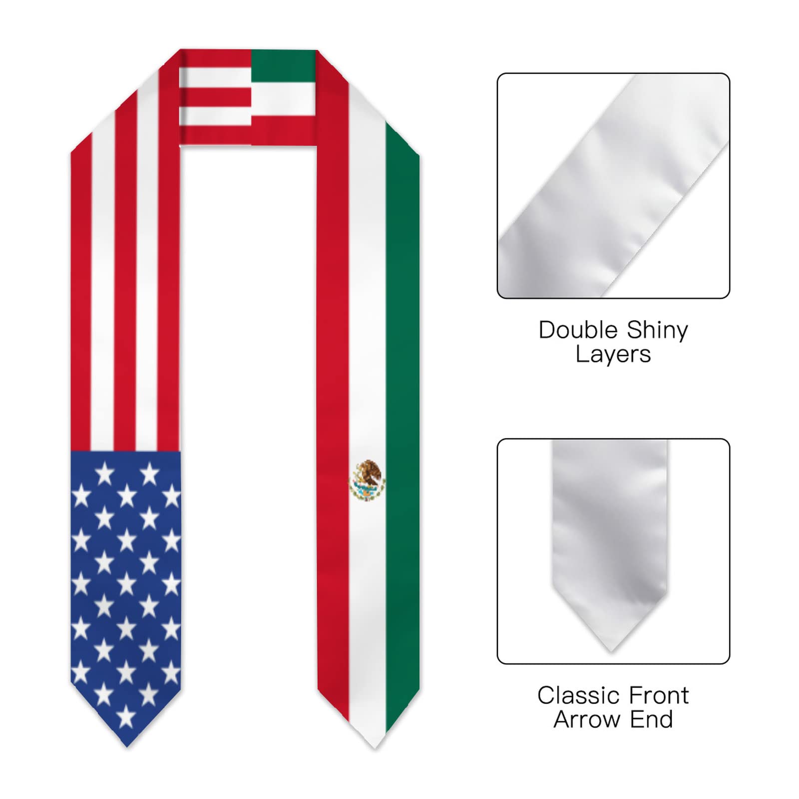 Graduation Stole Scarf for Study Abroad - International Unisex Sash for Adults - Perfect for Graduation Ceremonies & Study Abroad Celebrations