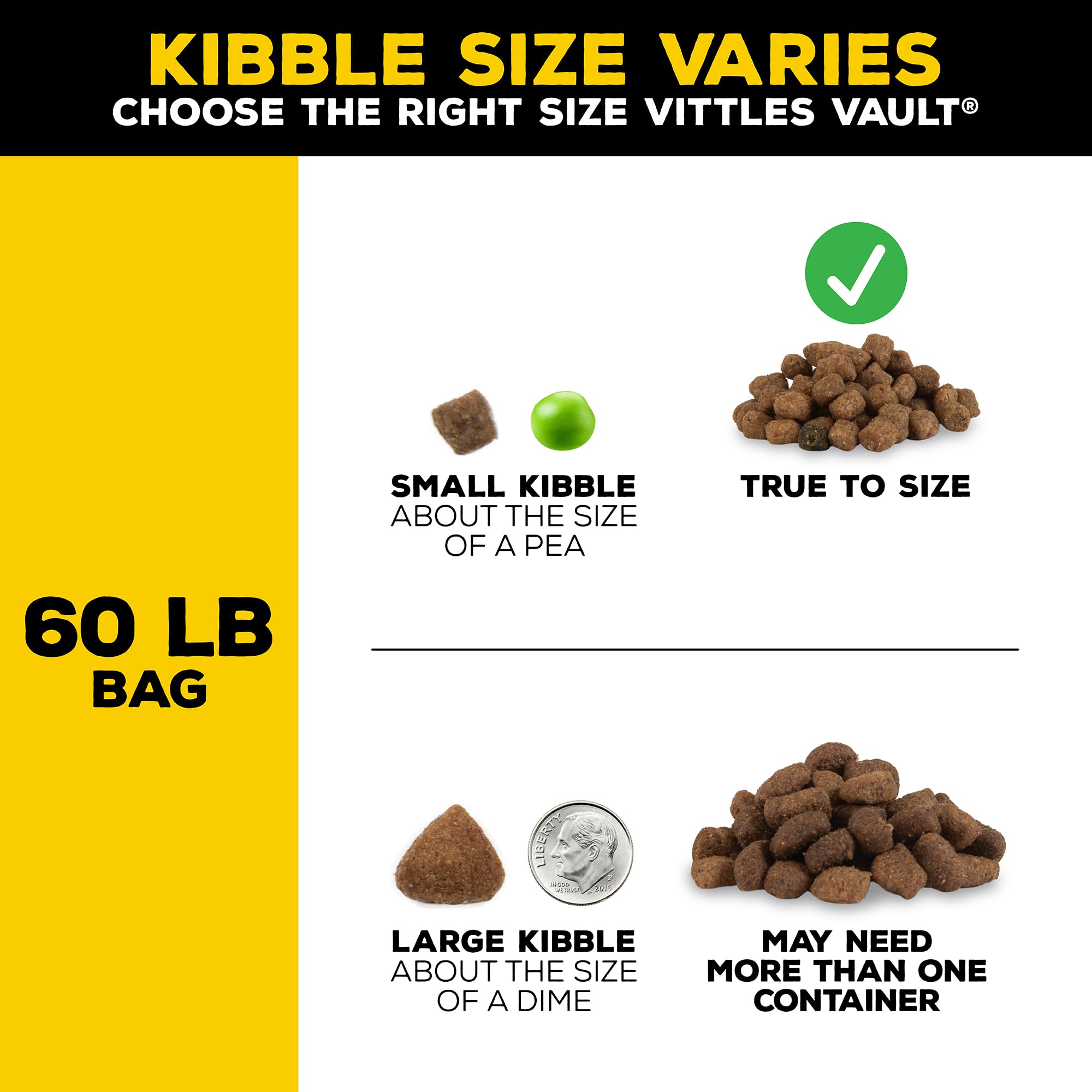 Gamma2 Vittles Vault Airtight Dog Food Storage Containers - 60lb & 35lb Stackable Pet Food Bins for Freshness - Perfect for Dry Kibble, Treats & Bulk Food Storage in Homes, Kennels or Pet Stores