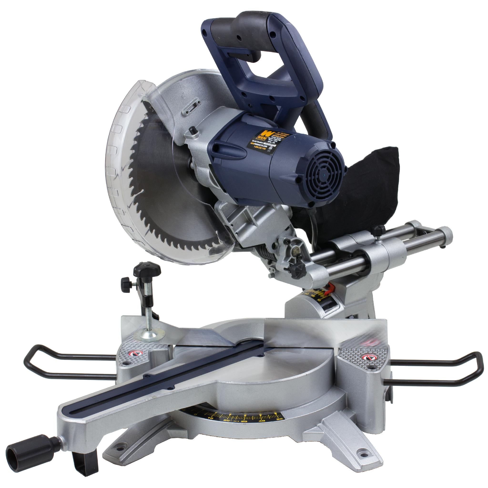 WEN 70716 10-Inch Sliding Compound Miter Saw with Laser Guide - Perfect for Woodworking, Crown Molding, and DIY Home Improvement Projects