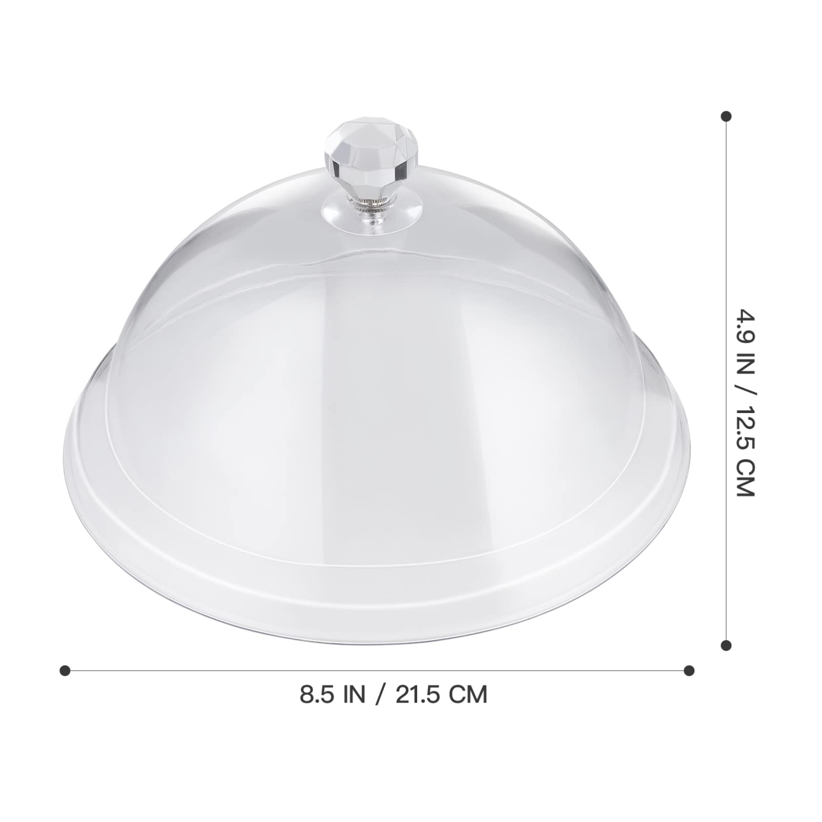 BESTonZON 8.5 Inch Clear Acrylic Cake Dome Cover - Round Food Display Cloche for Cakes, Desserts & Pastries - Perfect for Kitchen, Bakery, Party Serving & Display